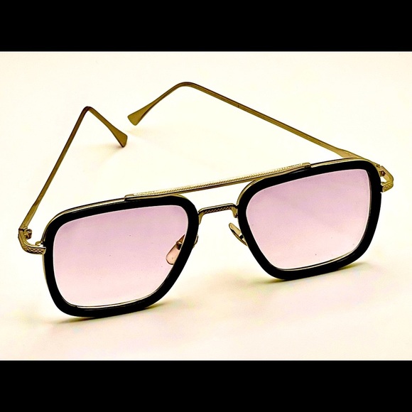 Unisex - Large Frame Metallic Sunglasses - Picture 1 of 3